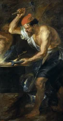 Vulkan schmiedet die Blitze des Jupiter